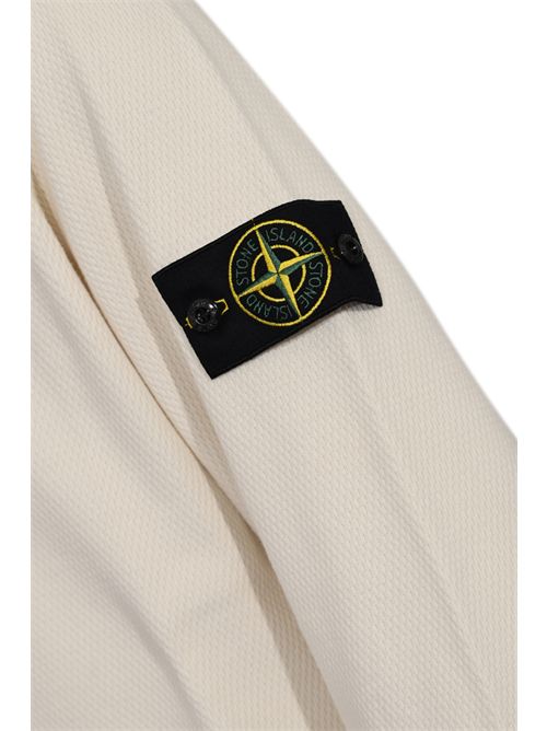 Felpa 6100011 in cotone biologico a punto rete Ivory STONE ISLAND | 6100011S0297V0093